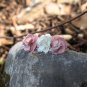 Handmade Satin Pink Flower Hair Clip Barrette Floral Hair Hair Tie Medium size for girls