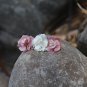 Handmade Satin Pink Flower Hair Clip Barrette Floral Hair Hair Tie Medium size for girls