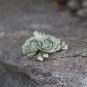 Handmade Satin Blue Rose Flower Hair Clip Barrette Floral Hair Hair Tie Medium size for girls