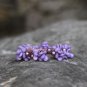 Handmade Purple Flower Hair Elastic fabric hair Tie Crystal Classic Floral Bracelet Ponytail holder