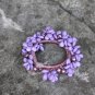 Handmade Purple Flower Hair Elastic fabric hair Tie Crystal Classic Floral Bracelet Ponytail holder