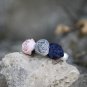 Handmade Rose Flower Row Hair Elastic Set of 2 Fabric Classic Floral ponytail holder Tie for girls