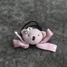 Handmade Pink Teddy Bear Hair Cute Classic Simple Headpiece ponytail holder Tie for girls for Kids
