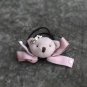 Handmade Pink Teddy Bear Hair Cute Classic Simple Headpiece ponytail holder Tie for girls for Kids