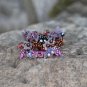 Handmade Gray Flower Hair Elastic fabric hair Tie Crystal Classic Floral Bracelet Ponytail holder