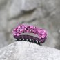 Purple Handmade Flower Hair Clip Crystal Hair Claw Floral Blossom Flower Fabric Barrette Jaw Clip