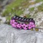 Purple Handmade Flower Hair Clip Crystal Hair Claw Floral Blossom Flower Fabric Barrette Jaw Clip