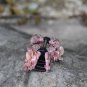 Small Pink Nature Handmade Flower Hair Clip Crystal Hair Claw Floral Blossom FlowerJaw Clip