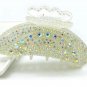 White Swarovski Crystal Hair Claw Jaw Clip for Wedding Bride Bridal Hair Accessories Hair Barrette