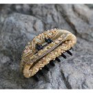 Handmade Yellow Crystal Hair Clip Jaw Hair Claw Floral Barrette Hair Pin Autumn Hair accessories