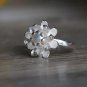 Natural Pearl Sterling Silver Lotus Flower Nature Ring Floral Botanical Ring for her