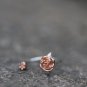 Rose Gold Flower 925 Sterling Silver Dainty Ring Gold Vermeil Adjustable Elegant Nature Ring