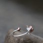 Rose Gold Flower 925 Sterling Silver Dainty Ring Gold Vermeil Adjustable Elegant Nature Ring