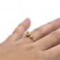 Rose Gold Flower 925 Sterling Silver Dainty Ring Gold Vermeil Adjustable Elegant Nature Ring
