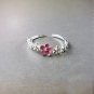 SOLD Dainty Pink blossom Flower Sterling Silver Ring Thin Adjustable Elegant Nature Botanical Ring