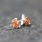 Rose Gold Flower 925 Sterling Silver Dainty Earrings Gold Vermeil Floral Elegant Nature Earrings