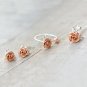 Rose Gold Flower 925 Sterling Silver Dainty Earrings Gold Vermeil Floral Elegant Nature Earrings
