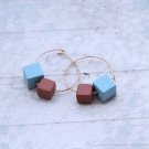 Chic Wood Earrings Hoop Earrings Geometric Earrings Circle Earrings Modern Earrings Cute Earrings