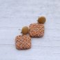 Knitted Earrings Crochet Geometric Earrings Winter Handmade cotton Earrings