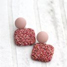 Knitted Earrings Crochet Geometric Earrings Winter  Handmade cotton Earrings