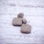 Knitted Earrings Crochet Geometric Earrings Winter  Handmade cotton Earrings