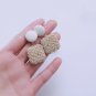Knitted Earrings Crochet Geometric Earrings Winter  Handmade cotton Earrings