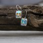 Clear Crystal Dangle Earrings Cubic Dainty Sterling Silver Aurora Swarovski Crystal Earrings
