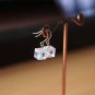 Clear Crystal Dangle Earrings Cubic Dainty Sterling Silver Aurora Swarovski Crystal Earrings