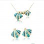 Sea Shell Crystal Earrings Turquoise Exotic Ocean Beach Earrings for Sea Lover Blue Pierced Earrings