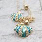Sea Shell Crystal Necklace Turquoise Exotic Ocean Beach Jewelry for Sea Lover Turquoise Pendant
