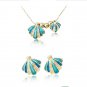 Sea Shell Crystal Necklace Turquoise Exotic Ocean Beach Jewelry for Sea Lover Turquoise Pendant