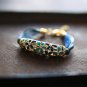 Handmade Golden Blue Flower Wrist Chain Boho Floral Lobster Clasp Dainty Bohemia Bracelet Beach