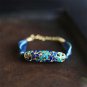 Handmade Golden Blue Flower Wrist Chain Boho Floral Lobster Clasp Dainty Bohemia Bracelet Beach