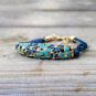 Handmade Golden Blue Flower Wrist Chain Boho Floral Lobster Clasp Dainty Bohemia Bracelet Beach