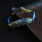 Handmade Golden Blue Flower Wrist Chain Boho Floral Lobster Clasp Dainty Bohemia Bracelet Beach