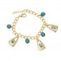 Sapphire Blue Crystal Bracelet Celestial Blue Bohemia Lobster Clasp Golden Crystal Jewelry