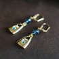 Sapphire Blue Crystal Bracelet Celestial Blue Bohemia Lobster Clasp Golden Crystal Jewelry