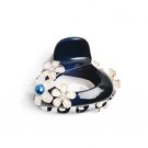 Handmade Something Blue Sapphire Blue Small Crystal Hair Clip Claw Barrette Flower Poneytail Holder
