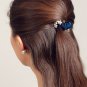 Handmade Something Blue Sapphire Blue Small Crystal Hair Clip Claw Barrette Flower Poneytail Holder