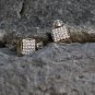 Gold crystal earrings Double-sided Statement Earrings Geometric Earrings Square Pierced Earrings