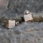 Gold crystal earrings Double-sided Statement Earrings Geometric Earrings Square Pierced Earrings