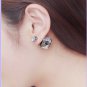 Gold crystal earrings Double-sided Statement Earrings Geometric Earrings Square Pierced Earrings