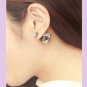 Gold crystal earrings Double-sided Statement Earrings Geometric Earrings Square Pierced Earrings