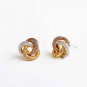 Golden Knot Earrings Studs Geometric Fashion Earrings Bird's nest Pierced Earrings Post Matt Finsh