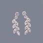Crystal Flower Ear Jacket 925 Sterling Silver Leaf Ear Crawler Nature Floral Ear Climbers