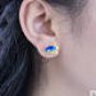 Butterfly Animal Earrings Studs Sterling Silver Cute Enamel Earrings for Nature lovers