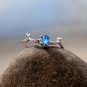 Sapphire Blue Gemstone Deer Ring 925 Sterling Silver Animal Antler Ring Adjustable Christmas Ring