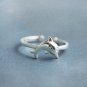 Sterling Silver Dolphin Ring Beluga Fish Ring Minimal Animal Ocean Lover Minimalist Ring for Kids