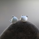 Sterling Silver Cat Head Earrings Studs Kitty Kitten Animal Minimalist Minimal Earrings Kids
