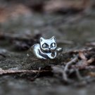 SOLD 3D Sterling Silver Cat Ring 3 Dimensional Animal Ring Rustic Ring Cute Kitty Dainty Ring